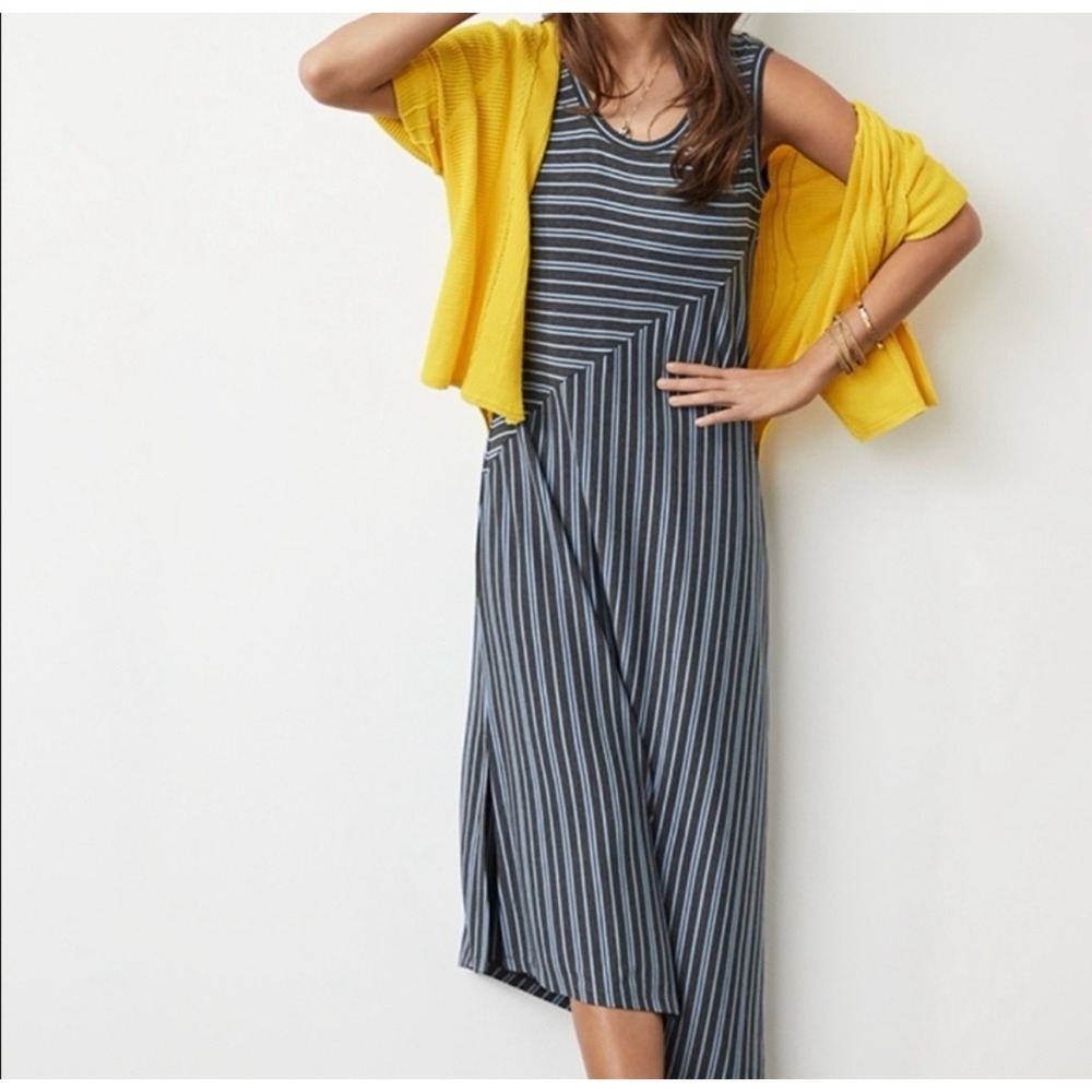 CAbi 5796 Striped Maxi Dress‎ Sleeveless Casual Summer Tank Dress Size Med
